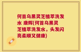 何首乌黑灵芝植萃洗发水 康辉(何首乌黑灵芝植萃洗发水，头发闪亮柔顺又健康)