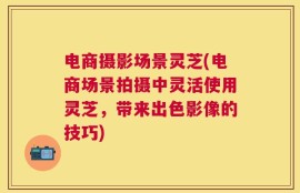 电商摄影场景灵芝(电商场景拍摄中灵活使用灵芝，带来出色影像的技巧)