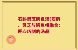 石斛灵芝鳄鱼汤(石斛、灵芝与鳄鱼相融合：匠心巧制的汤品