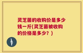 灵芝菌的收购价是多少钱一斤(灵芝菌被收购的价格是多少？)