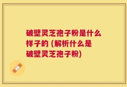 破壁灵芝孢子粉是什么样子的 (解析什么是破壁灵芝孢子粉)