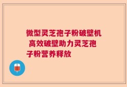 微型灵芝孢子粉破壁机 高效破壁助力灵芝孢子粉营养释放