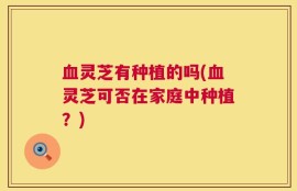 血灵芝有种植的吗(血灵芝可否在家庭中种植？)