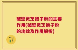 破壁灵芝孢子粉的主要作用(破壁灵芝孢子粉的功效及作用解析)