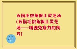 五指毛桃龟板土灵芝汤(五指毛桃龟板土灵芝汤——增强免疫力的良方)