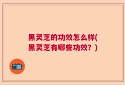 黑灵芝的功效怎么样(黑灵芝有哪些功效？)