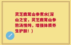 灵芝鹿茸山参煮水(深山之宝，灵芝鹿茸山参熬汤慢炖，增强体质养生护肤！)