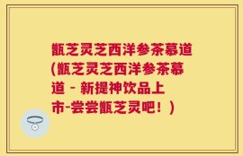 甑芝灵芝西洋参茶慕道(甑芝灵芝西洋参茶慕道 - 新提神饮品上市-尝尝甑芝灵吧！)