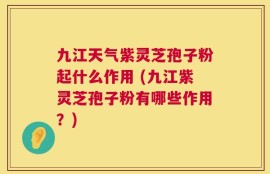 九江天气紫灵芝孢子粉起什么作用 (九江紫灵芝孢子粉有哪些作用？)