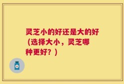 灵芝小的好还是大的好 (选择大小，灵芝哪种更好？)