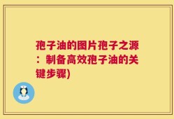孢子油的图片孢子之源：制备高效孢子油的关键步骤)