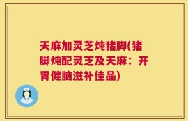 天麻加灵芝炖猪脚(猪脚炖配灵芝及天麻：开胃健脑滋补佳品)