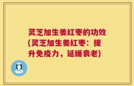 灵芝加生姜红枣的功效(灵芝加生姜红枣：提升免疫力，延缓衰老)