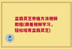 盆栽灵芝养植方法视频教程(跟着视频学习，轻松培育盆栽灵芝)