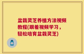 盆栽灵芝养植方法视频教程(跟着视频学习，轻松培育盆栽灵芝)