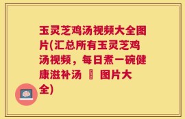 玉灵芝鸡汤视频大全图片(汇总所有玉灵芝鸡汤视频，每日煮一碗健康滋补汤 – 图片大全)