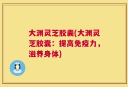 大渊灵芝胶囊(大渊灵芝胶囊：提高免疫力，滋养身体)