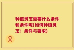 种植灵芝需要什么条件和条件呢(如何种植灵芝：条件与要求)
