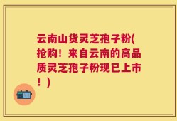 云南山货灵芝孢子粉(抢购！来自云南的高品质灵芝孢子粉现已上市！)
