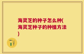 海灵芝的种子怎么种(海灵芝种子的种植方法)