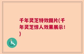 千年灵芝特效图片(千年灵芝惊人效果展示！)