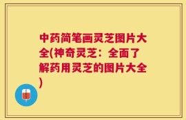 中药简笔画灵芝图片大全(神奇灵芝：全面了解药用灵芝的图片大全)