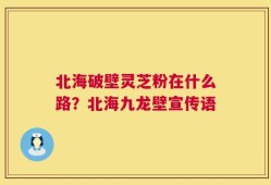 北海破壁灵芝粉在什么路？北海九龙壁宣传语