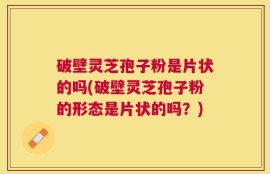 破壁灵芝孢子粉是片状的吗(破壁灵芝孢子粉的形态是片状的吗？)