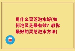 用什么灵芝泡水好(如何泡灵芝最有效？教你最好的灵芝泡水方法)