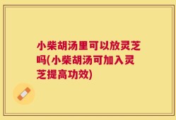 小柴胡汤里可以放灵芝吗(小柴胡汤可加入灵芝提高功效)