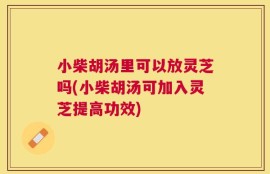 小柴胡汤里可以放灵芝吗(小柴胡汤可加入灵芝提高功效)