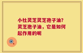 小杜灵芝灵芝孢子油？灵芝孢子油，它是如何起作用的呢