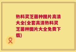 熟料灵芝菌种图片高清大全(全套高清熟料灵芝菌种图片大全免费下载)