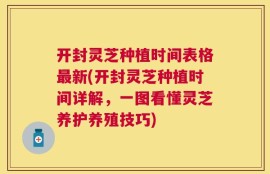 开封灵芝种植时间表格最新(开封灵芝种植时间详解，一图看懂灵芝养护养殖技巧)