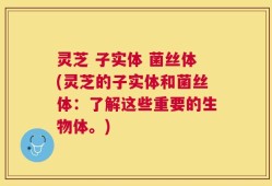 灵芝 子实体 菌丝体(灵芝的子实体和菌丝体：了解这些重要的生物体。)