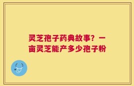 灵芝孢子药典故事？一亩灵芝能产多少孢子粉