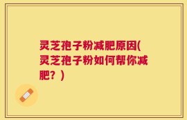 灵芝孢子粉减肥原因(灵芝孢子粉如何帮你减肥？)
