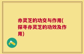 亦灵芝的功交与作用(探寻亦灵芝的功效及作用)