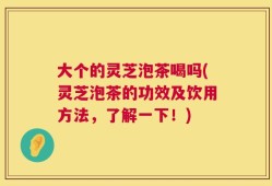 大个的灵芝泡茶喝吗(灵芝泡茶的功效及饮用方法，了解一下！)