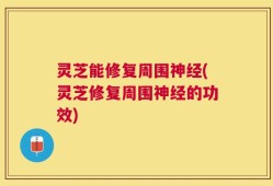 灵芝能修复周围神经(灵芝修复周围神经的功效)