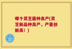 哪个灵芝菌种高产(灵芝新品种高产，产量创新高！)
