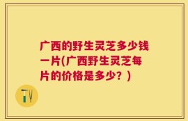 广西的野生灵芝多少钱一片(广西野生灵芝每片的价格是多少？)