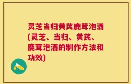 灵芝当归黄芪鹿茸泡酒(灵芝、当归、黄芪、鹿茸泡酒的制作方法和功效)
