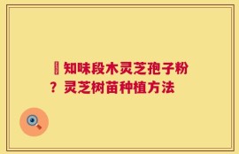 沄知味段木灵芝孢子粉？灵芝树苗种植方法