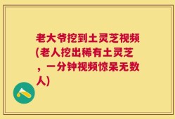 老大爷挖到土灵芝视频(老人挖出稀有土灵芝，一分钟视频惊呆无数人)