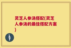 灵芝人参汤搭配(灵芝人参汤的最佳搭配方案)