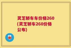 灵芝轿车车价格260(灵芝轿车260价格公布)