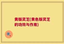 黄版灵芝(黄色版灵芝的功效与作用)