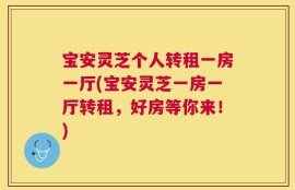 宝安灵芝个人转租一房一厅(宝安灵芝一房一厅转租，好房等你来！)