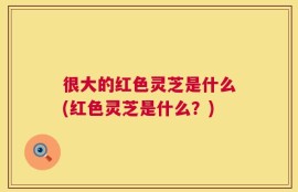 很大的红色灵芝是什么(红色灵芝是什么？)
